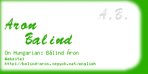 aron balind business card